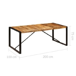 Valgomojo stalas (200x100 cm, mango med. masyvas) - Stalai