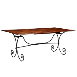 Valgomojo stalas, 200x100x76cm, mediena su dalbergijos apdaila