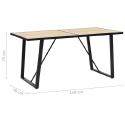 Valgomojo stalas, ąžuolo spalvos, 140x70x75cm, MDF - Stalai