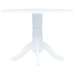 Valgomojo stalas, baltas, 106cm, kaučiukmedžio medis