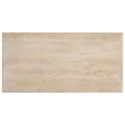 Valgomojo stalas, baltas, 120x60x75 cm, mango masyvas - Stalai