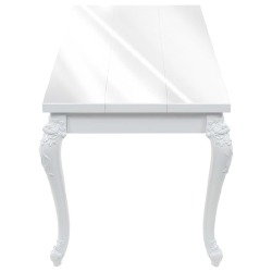 Valgomojo stalas, baltas, 179x89x81 cm, labai blizgus - Stalai