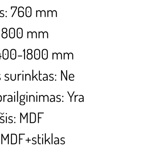 Nauji baldai, naudoti tik pusmetį, tobula būklė