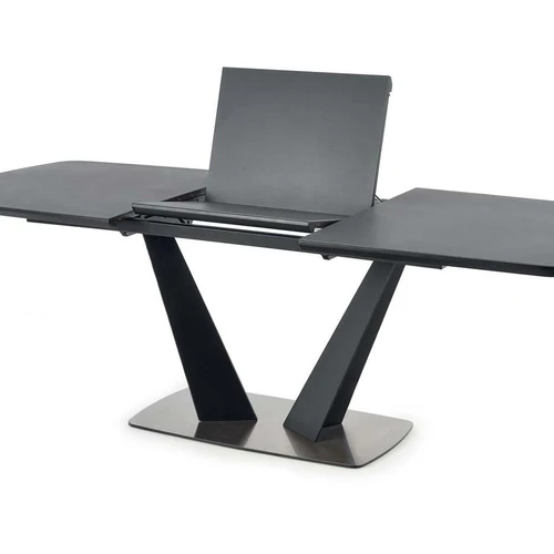 Modernus prailginamasis stalas, tamsiai pilkas viršus, juodos kojos