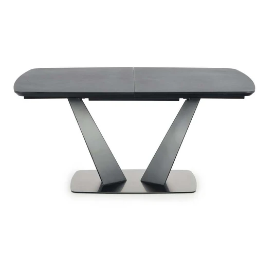 Elegantiškas prailginamasis stalas, tamsiai pilkas, MDF/plienas