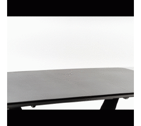 Prailginamasis stiklo stalas su MDF ir plieno detalėmis