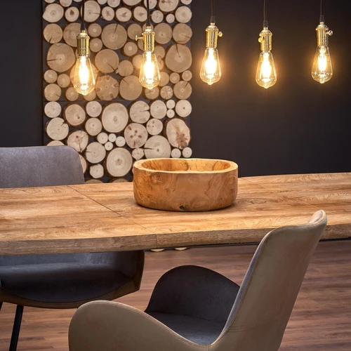 Prašmatnus prailginamas stalas su natūralaus ąžuolo viršumi