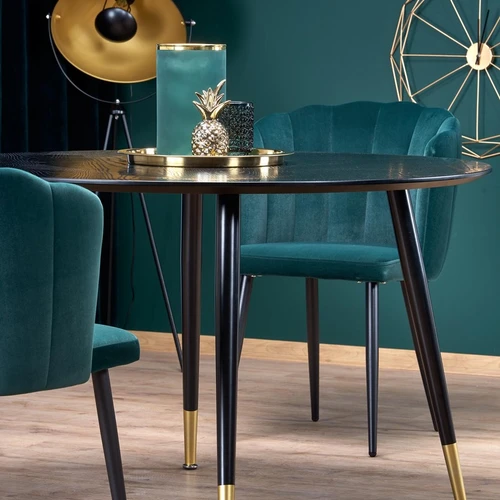 Juodos spalvos stalas su MDF viršumi