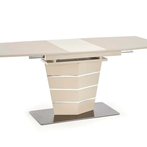 Modernus stalas su lakuotu MDF ir nerūdijančiu plienu