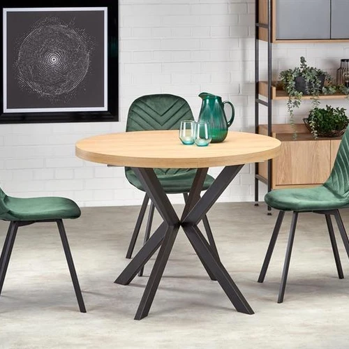 Prailginamasis stalas 100-250 cm, juoda ir auksinis ąžuolas