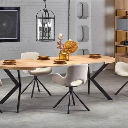 Prailginamasis stalas, auksinis ąžuolas, juoda, 100-250 cm