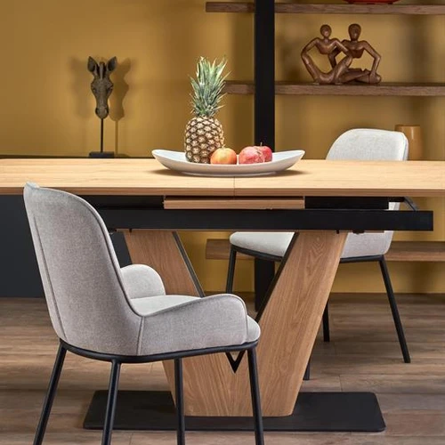 Prailginamas stalas su natūralaus ąžuolo viršumi ir kojomis