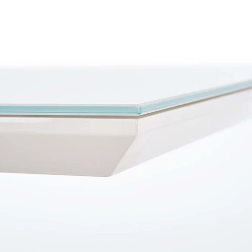 Elegantiška spinta su baltu stiklu ir sonoma ąžuolo rėmu