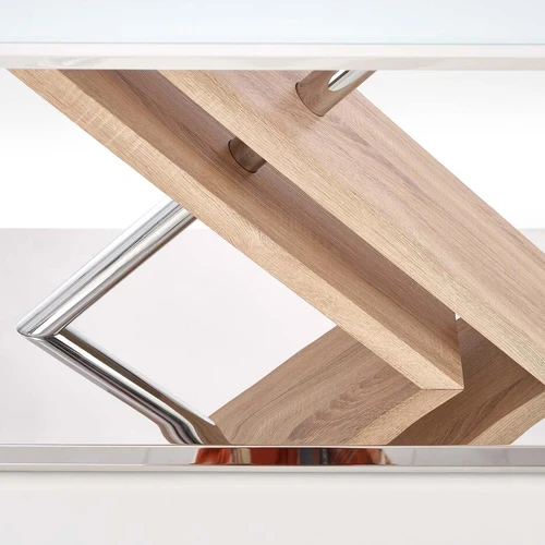 Šiuolaikiška stiklo ir MDF spinta su chromuotu rėmu