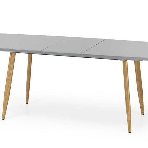 Prailginamasis stalas su pailga iki 200 cm, pilka-medaus ąžuolo derinys