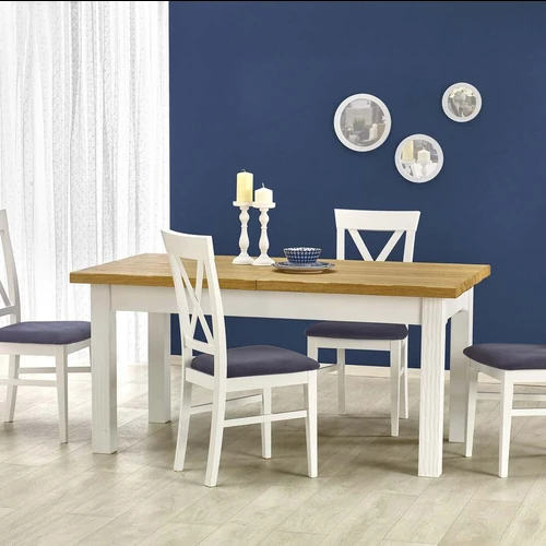 Prailginamasis stalas 160-250 cm su natūralaus ąžuolo viršumi