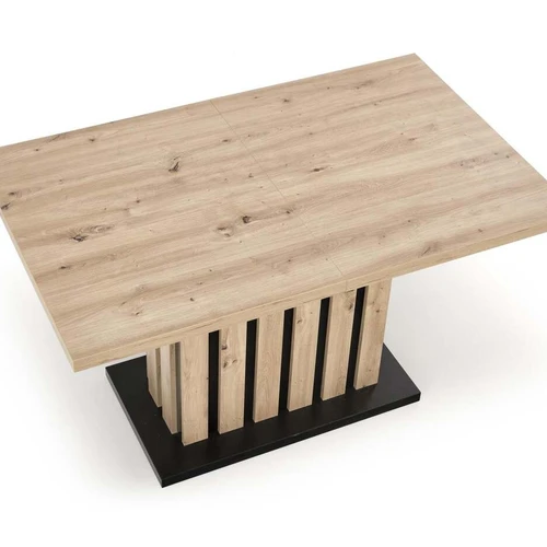 Pailginamas stalas 130-180 cm, amatinis ąžuolas ir juoda