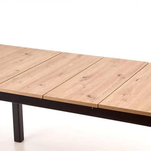 Stalas su prailginimo funkcija, amatinis ąžuolas ir juodos kojos