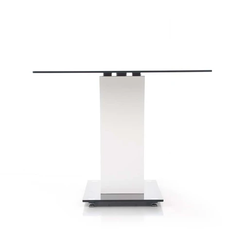 Stilingas juodas stiklo ir MDF stalas 160x90x76 cm