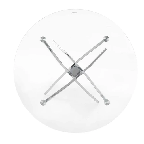 Stiklinis stalas su chromuotu plienu, fi100/73 cm