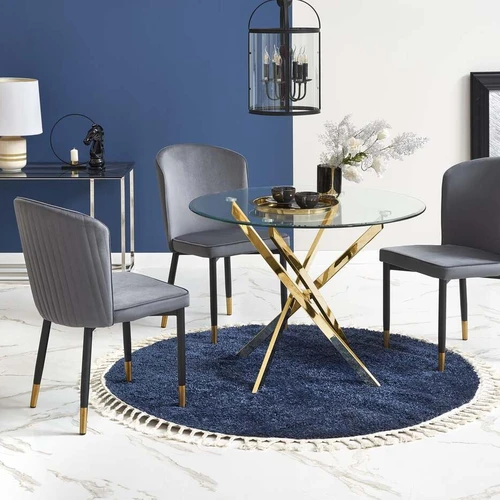 Minimalistinis skaidraus stiklo stalas 100x73 cm