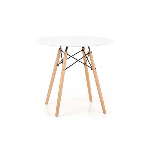 Balta spinta su lakiruotu MDF ir buko medžio masyvo detalėmis