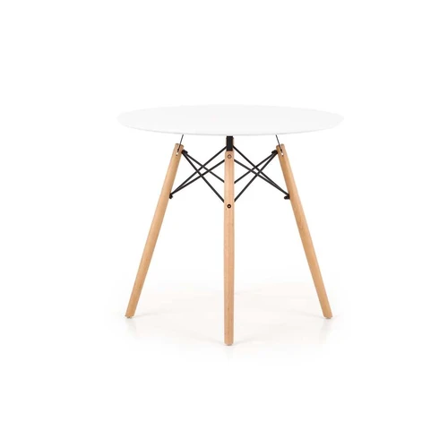 Moderni balta spinta su lakiruotu MDF ir buko medžio masyvo akcentais