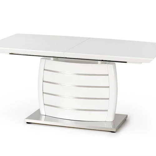 Prailginamas stalas 160-200 cm, balta, lakuotas MDF