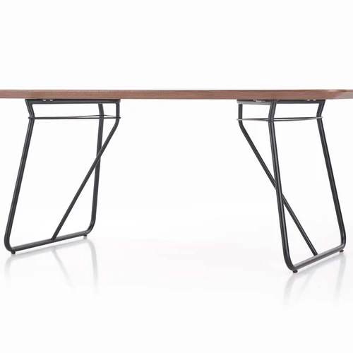 Šiuolaikiška stalų kolekcija – natūrali medžio tekstūra ir juodos kojos