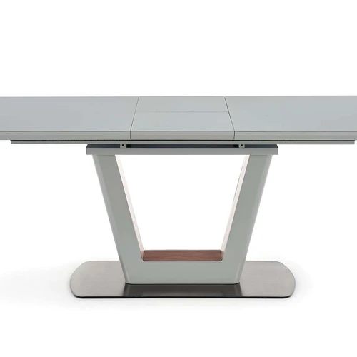 Prailginamasis stalas su stiklo viršūne, antracito/riešuto spalva, 160÷200 cm