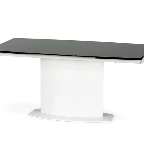 Elegantiškas prailginamas stalas su stiklo ir plieno kombinacija