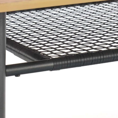 Modernus stalas auksinio ąžuolo ir juodos spalvos