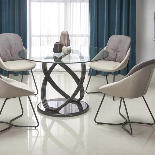 Elegantiškas stiklo virtuvės stalviršis su milteliniu plienu