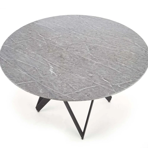 Stilingi stalai su marmuro efektu ir juodomis kojomis