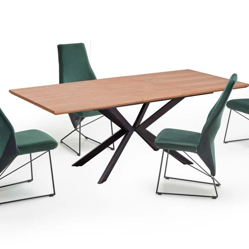 Prailginamasis stalas iš MDF ir faneros su miltelinio plieno detalėmis