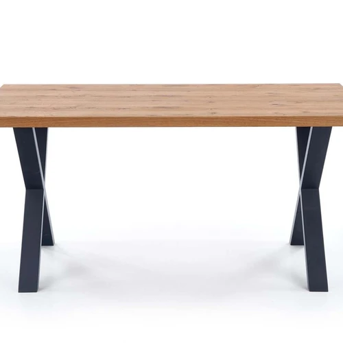 Prailginamas stalas su milteliniu plienu ir šviesaus ąžuolo viršumi