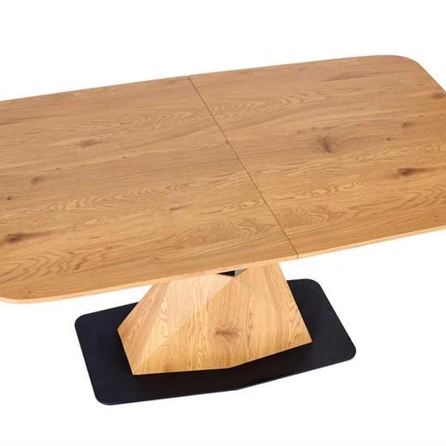 Prailginamas stalas su auksiniu ąžuolu ir plieninėmis kojomis