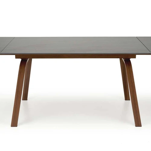 Elegantiškas stalas su sukepintu akmeniu ir riešutinėmis kojomis