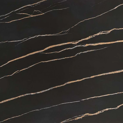 Prailginamasis stalas su juodu marmuru ir plieninėmis kojomis