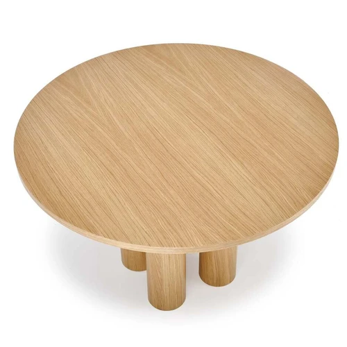 Erdvi 120 cm ąžuolo spalvos komoda su faneros apdaila