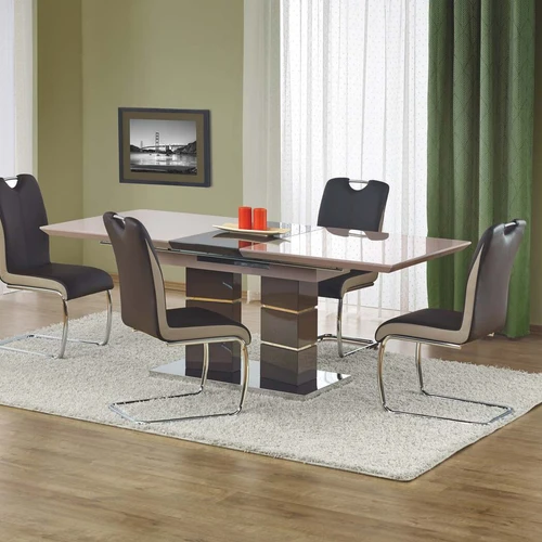 Modernus stalas su nerūdijančiu plienu, 90x75 cm