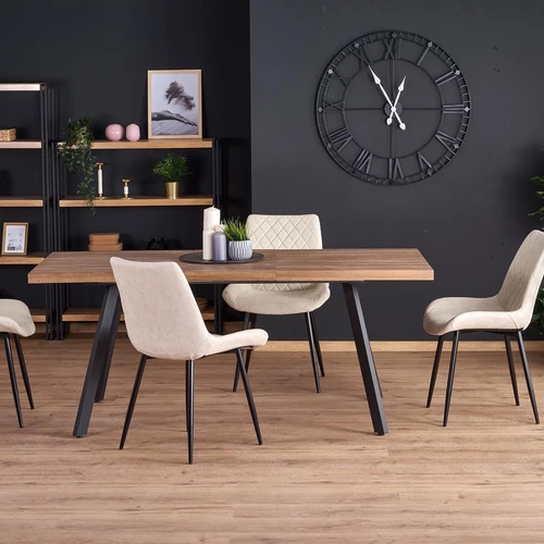 Modernus prailginamasis stalas su juodomis kojomis