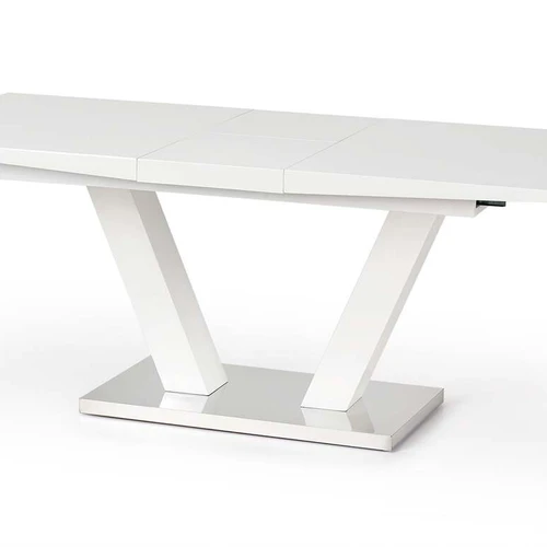 Modernus prailginamas stalas, 76 cm aukštis, balta spalva