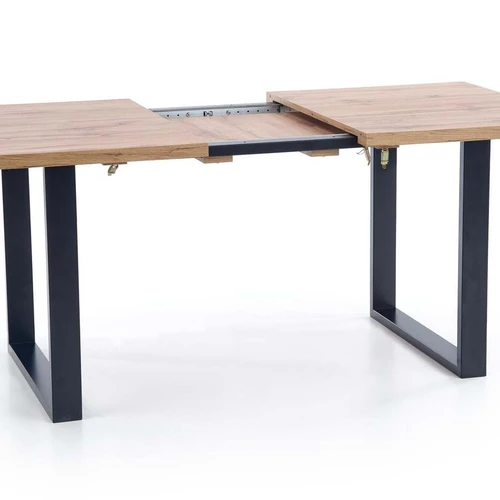 Stalas 160÷210 cm, ąžuolo spalva, juodos kojos