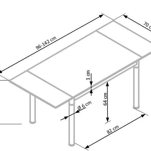 Prailginamasis stiklo stalas su chromo plieno karkasu