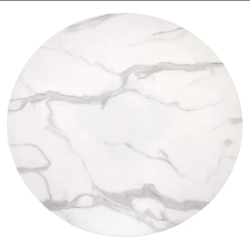 Modernus stalas su milteliniu plienu ir marmuro efektu