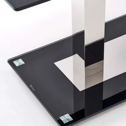 Kokybiškas stiklo stalas su plieno pagrindu