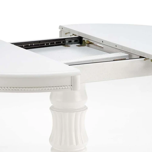 Balto spalvos prailginamas stalas, 90÷124 cm, natūralus veneris