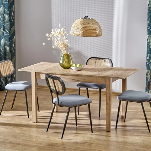 Prailginamas stalas, baltas, 118-158 cm, laminuotas viršus ir MDF kojos