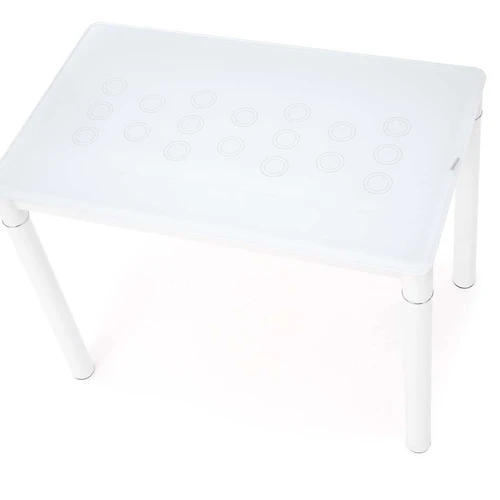 Stiklo stalas su dažyto plieno rėmu